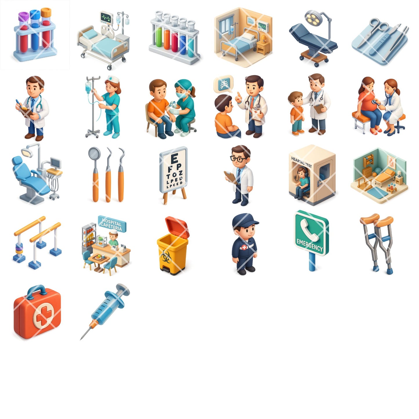 Medical 3D Clipart PNG | Doctor Nurse Hospital Icons | Healthcare Illustrations | Medical Center Graphics | Commercial Use