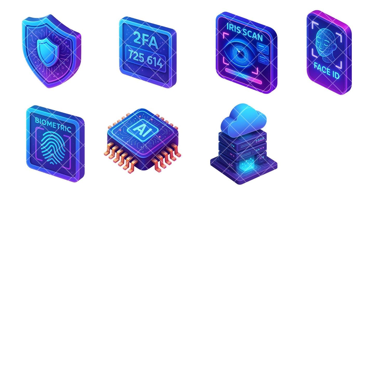 Virtual Reality AI Clipart PNG | Futuristic Tech Icons | Metaverse VR Graphics | 3D Neon AI Illustrations | Commercial Use