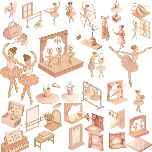 Ballerina 3D Clipart PNG – Ballet Studio, Dance Poses, Tutus & Shoes (50 PNG)