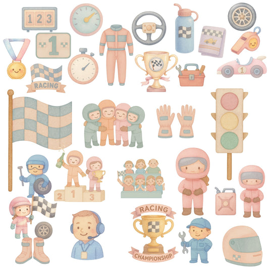 Pastel Easter Bunny Clipart PNG – Kawaii Rabbits, Chicks & Spring Elements (50 PNG)