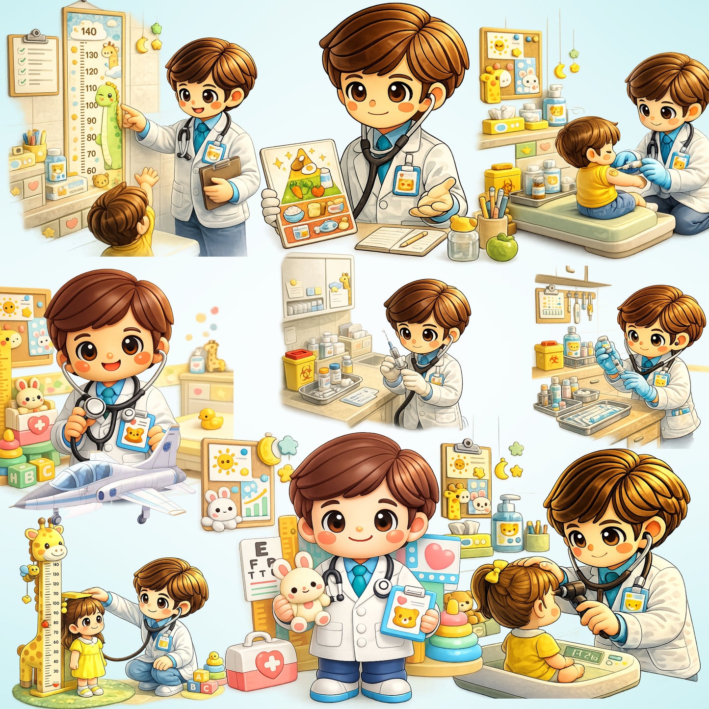 Pediatrician 3D Clipart PNG Bundle – 56 Kids Doctor & Healthcare Graphics for Clinics, Classrooms & Printables