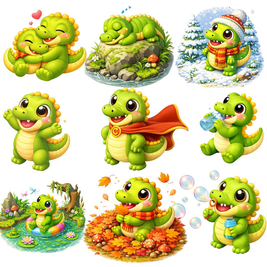 Cute Crocodile 3D Clipart – 41 Baby Croc PNG Files – Jungle Nursery Animal Graphics for Kids Crafts & Sublimation