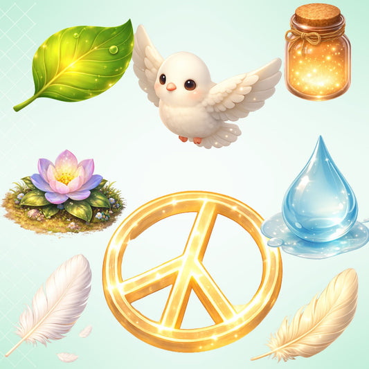 Beatitudes Clipart – 60 Christian Symbol PNG Files – Peace, Faith & Bible Study Graphics for Church Crafts