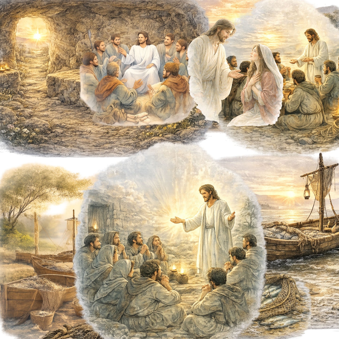 Resurrection Appearances Watercolor Clipart Bundle