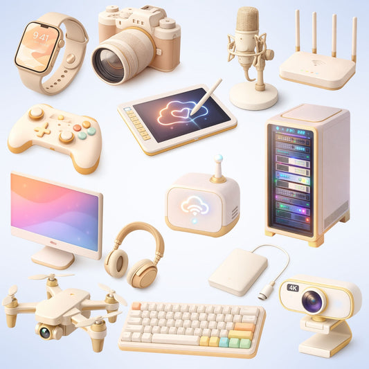 Modern Tech Gadget 3D Clipart PNG Bundle – 50 Digital Devices for Blogs, Planners & Branding