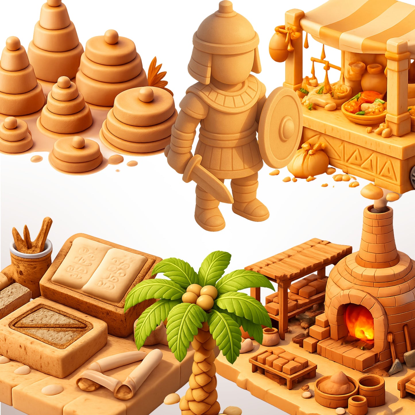 Mesopotamia 3D PNG Clipart Bundle – Ancient Civilization History Art (50 Files)