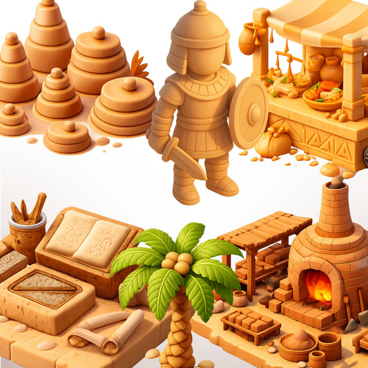 Mesopotamia 3D PNG Clipart Bundle – Ancient Civilization History Art (50 Files)