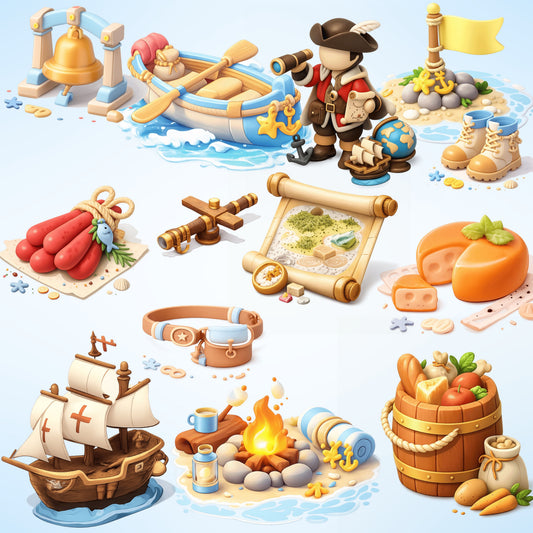 Early European Explorers 3D Clipart – 55 PNG Files | Age of Exploration History Classroom & Homeschool Pack