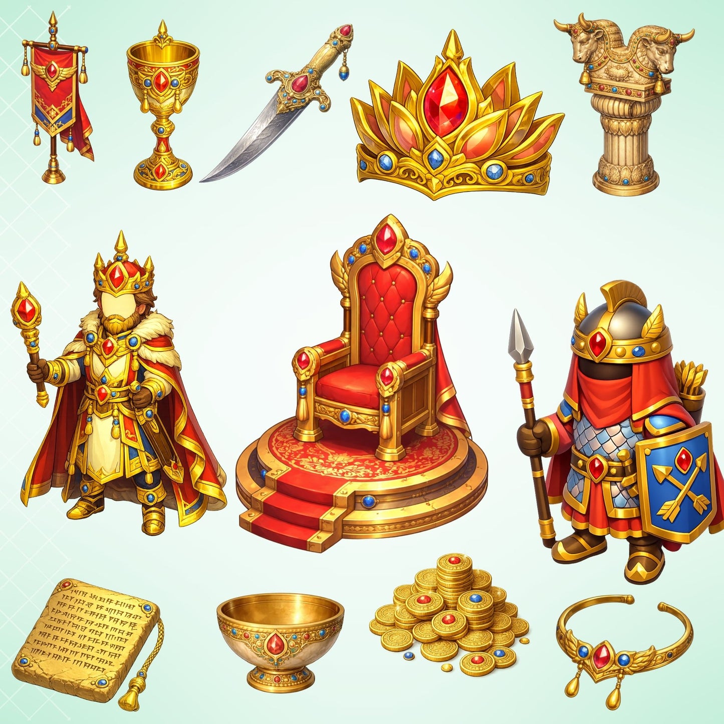 Persian Empire Clipart – 55 Ancient Persia PNG Files – Royal Kings, Thrones & Historical Graphics