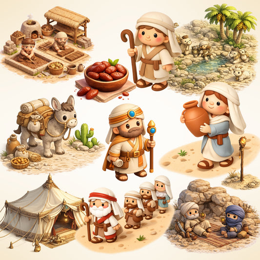 Moses Bible Story 3D Clipart PNG Bundle – 64 Christian Old Testament Scenes for Sunday School & Homeschool