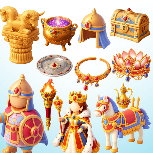 Persian Empire Clipart Bundle – 55 Ancient History 3D PNG Files for Education, Crafts & Classroom Decor
