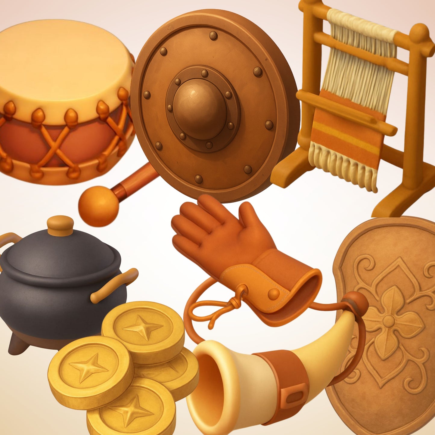 Mongol Empire 3D Clipart – 54 PNG Ancient Civilization Illustrations for History Lessons & Education