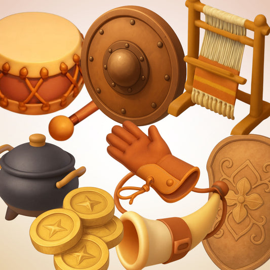 Mongol Empire 3D Clipart – 54 PNG Ancient Civilization Illustrations for History Lessons & Education