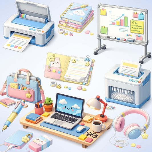 Office Productivity Clipart PNG – 50 Modern Business & Work Planner Graphics for Entrepreneurs