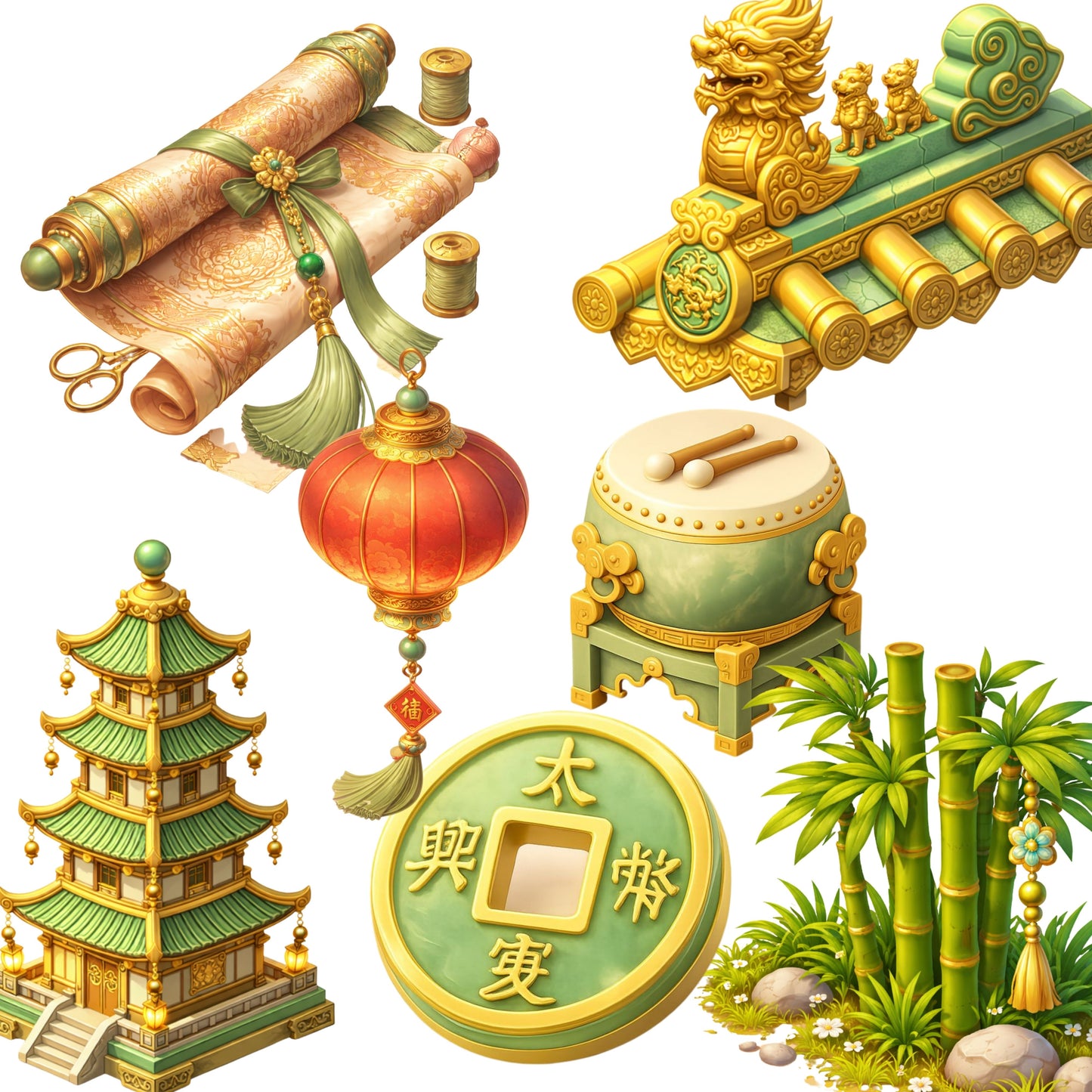Ancient China Clipart – 55 Chinese History PNG Files – Pagoda, Dragon & Cultural Graphics