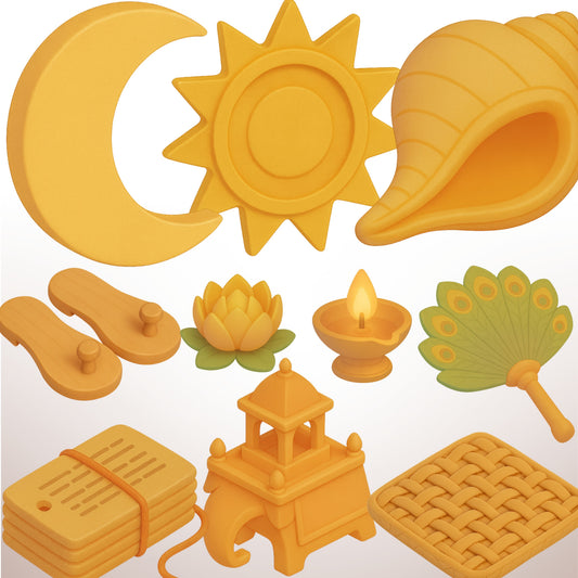 Ancient Indian Clipart Bundle – 3D Cultural PNG, Indian Heritage & Festival Graphics, Yoga & History Art, 55 PNG