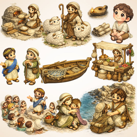 New Testament 3D Clipart PNG Bundle – 66 Bible Scene Graphics for Sunday School, Church & Christian Lessons
