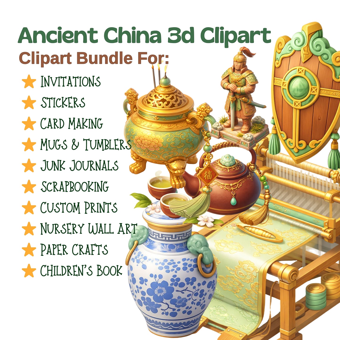 Ancient China Clipart – 55 Chinese History PNG Files – Pagoda, Dragon & Cultural Graphics