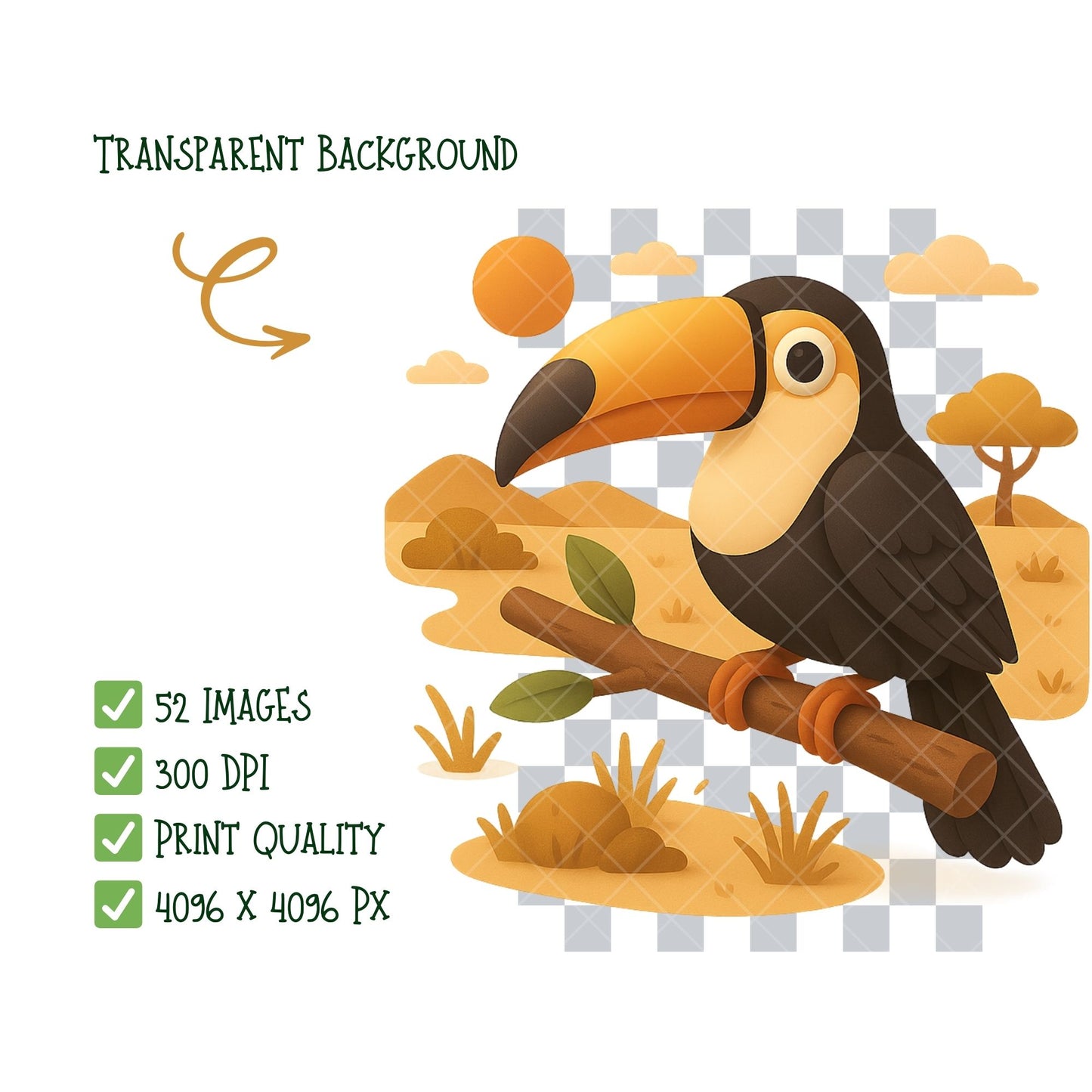 Safari Animals 3D Clipart PNG | Jungle Adventure Isometric Set | Safari Nursery Art | Kids Jungle Clipart | Commercial Use