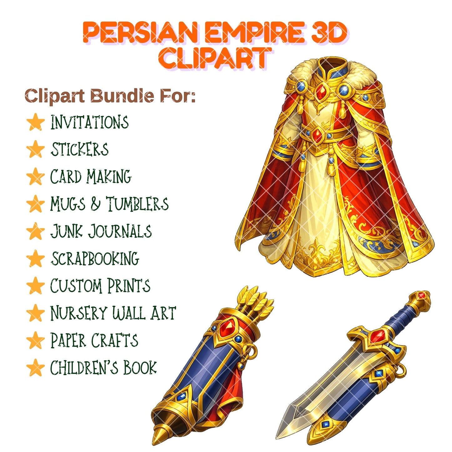Persian Empire Clipart – 55 Ancient Persia PNG Files – Royal Kings, Thrones & Historical Graphics