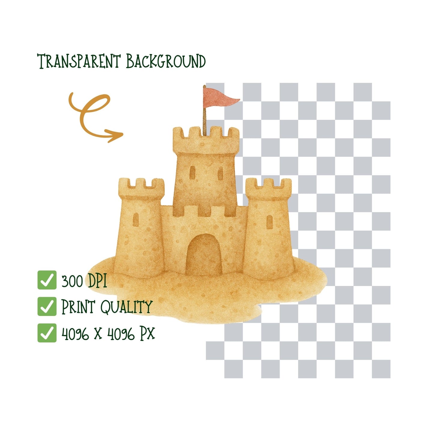 Watercolor Summer Clipart – Beach Picnic PNG Bundle, Coastal Vacation & Seaside Art (56 Files)