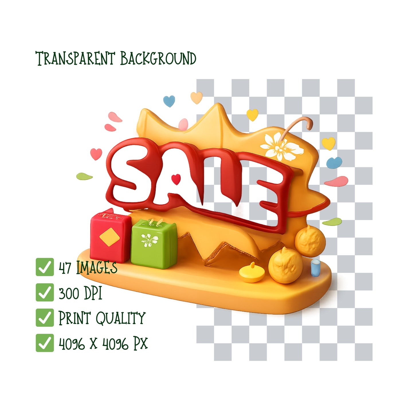 Retail Cashier Clipart Bundle – 3D Supermarket PNGs (47 Files) – Checkout Counter, POS System, Staff & Financial Literacy Graphics