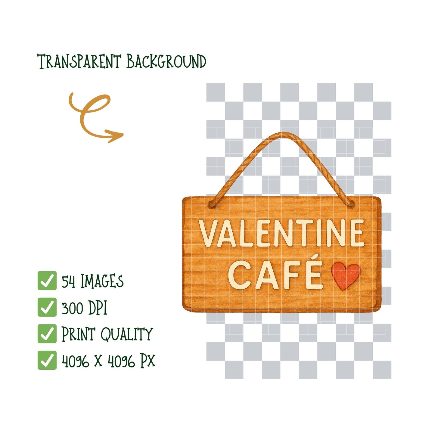 Watercolor Valentine Cafe Clipart, Coffee & Desserts PNG Set, Romantic Cafe Art, Hearts Flowers (54 PNG)