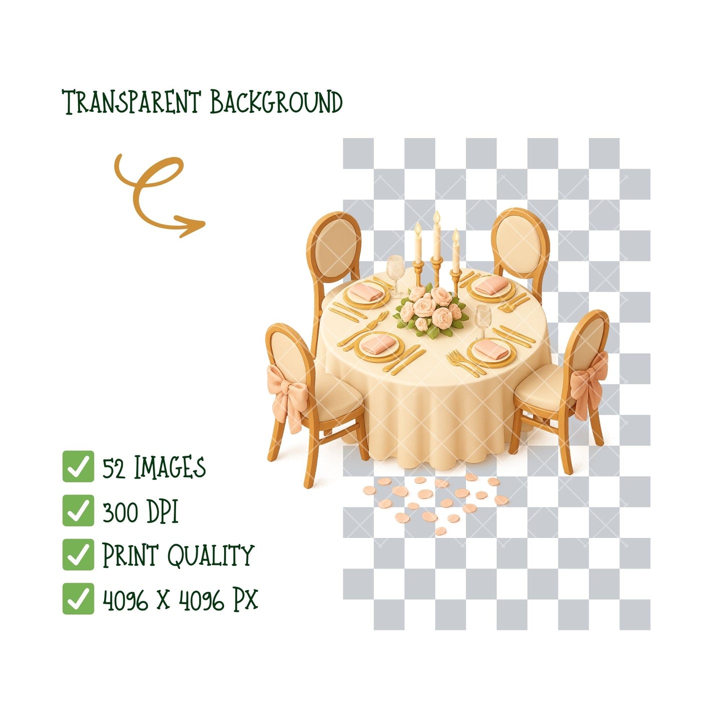 Wedding Clipart PNG | Romantic Bride & Groom Illustrations | Wedding Invitation Art | Love & Marriage PNG | Commercial Use