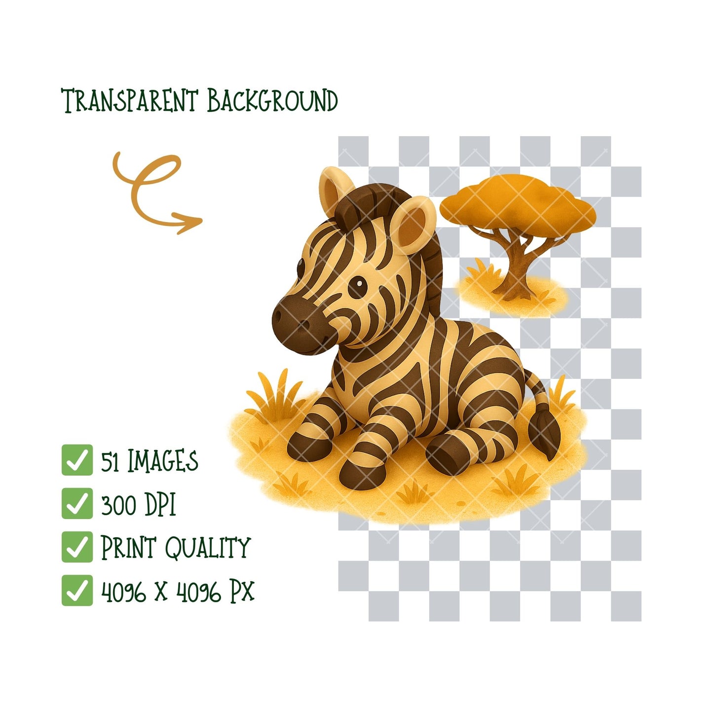 Zebra 3D Clipart PNG | Safari Animals Isometric Set | Jungle Nursery Art | Kids Safari Clipart | Commercial Use