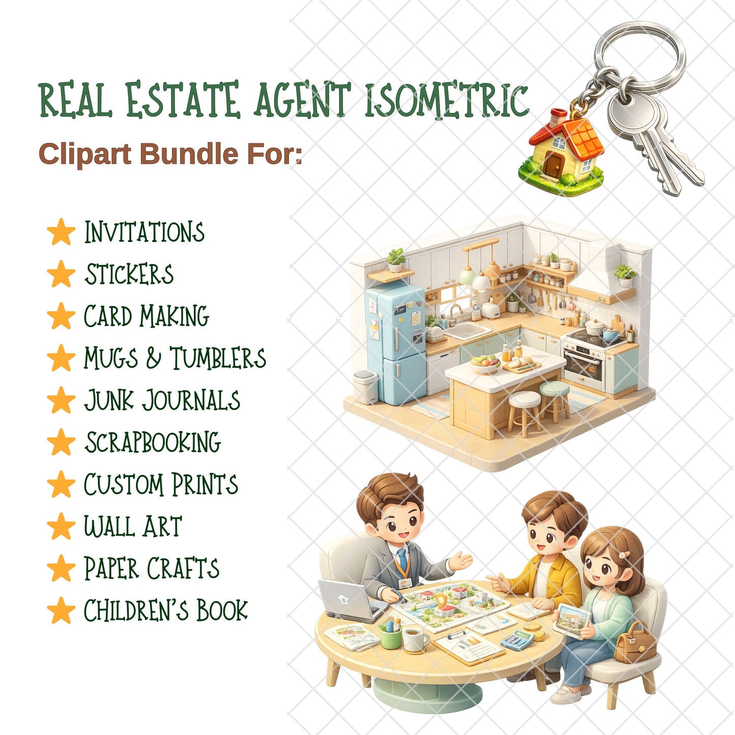 Real Estate Agent Clipart – Realtor Marketing PNG Bundle (45 Files)