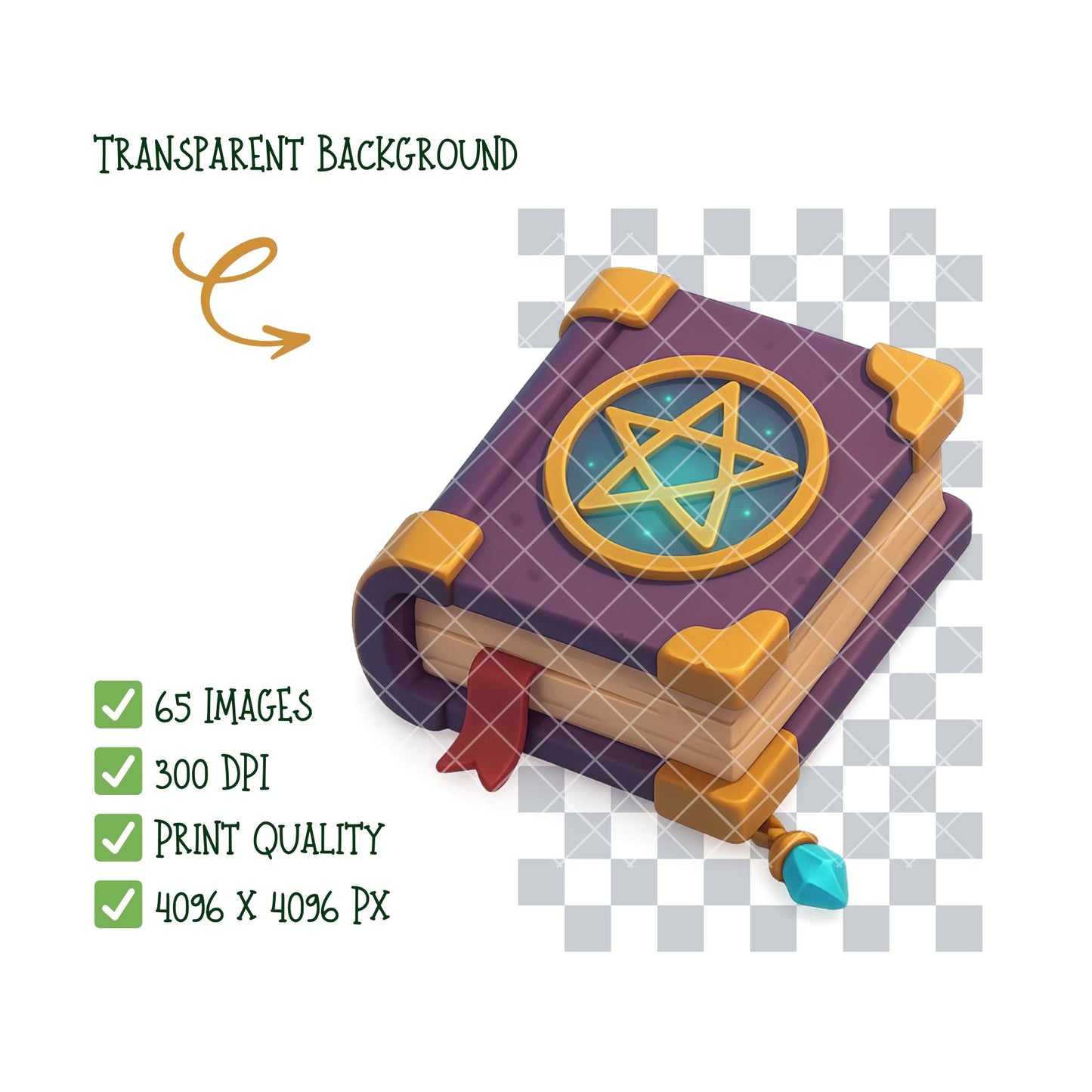 Wizard’s Workshop Clipart, Magic Potions & Spell Books PNG, Fantasy Alchemy Room, Witchcraft Art Set (65 PNG)