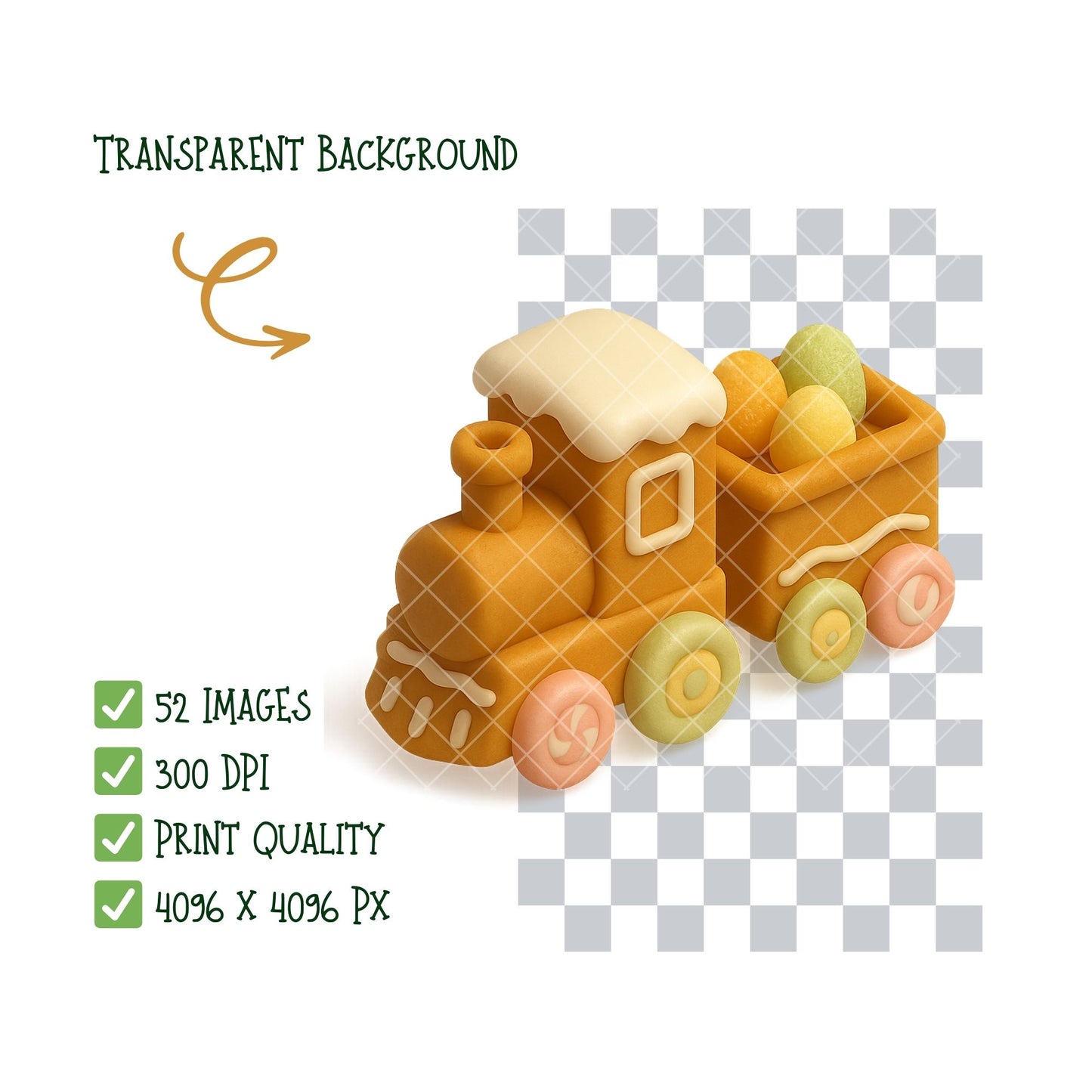 Gingerbread Village Clipart PNG | Christmas Gingerbread Houses | Candy Land Holiday Art | Gingerbread Town PNG | Commercial Use