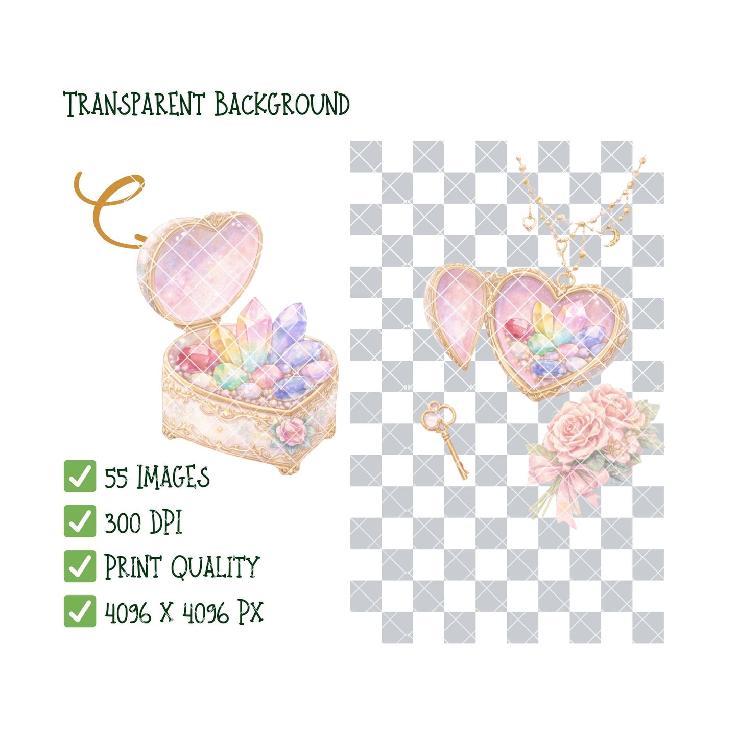 Birthstone Clipart – 55 Watercolor Gemstone PNG Files – Pastel Crystal Graphics for Zodiac & Jewelry Designs