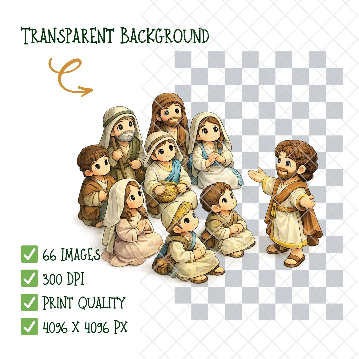 New Testament 3D Clipart PNG Bundle – 66 Bible Scene Graphics for Sunday School, Church & Christian Lessons