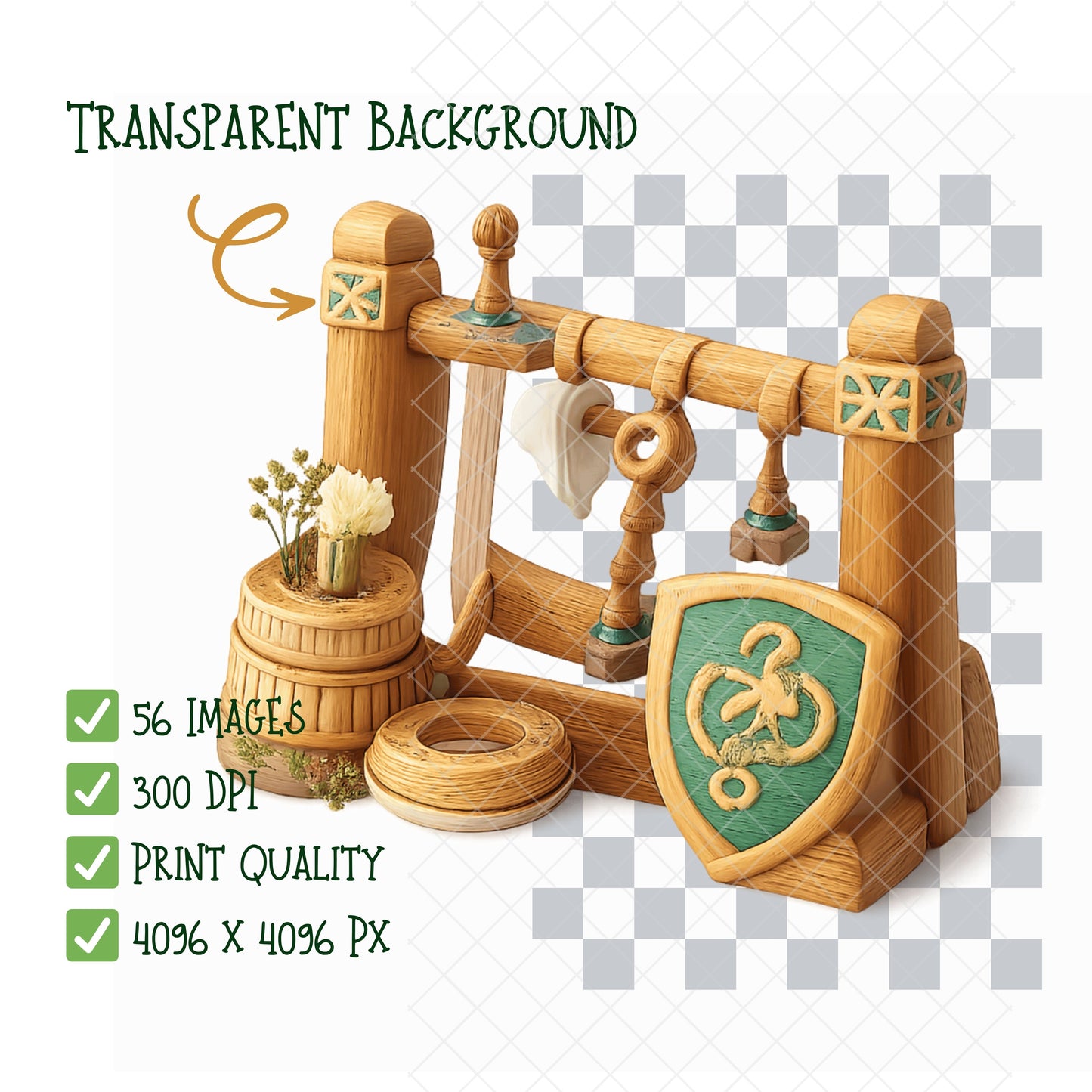 Celtic Civilization 3D Clipart – 56 PNG Files | Ancient Celts, Mythology, Warriors, Symbols & History Projects