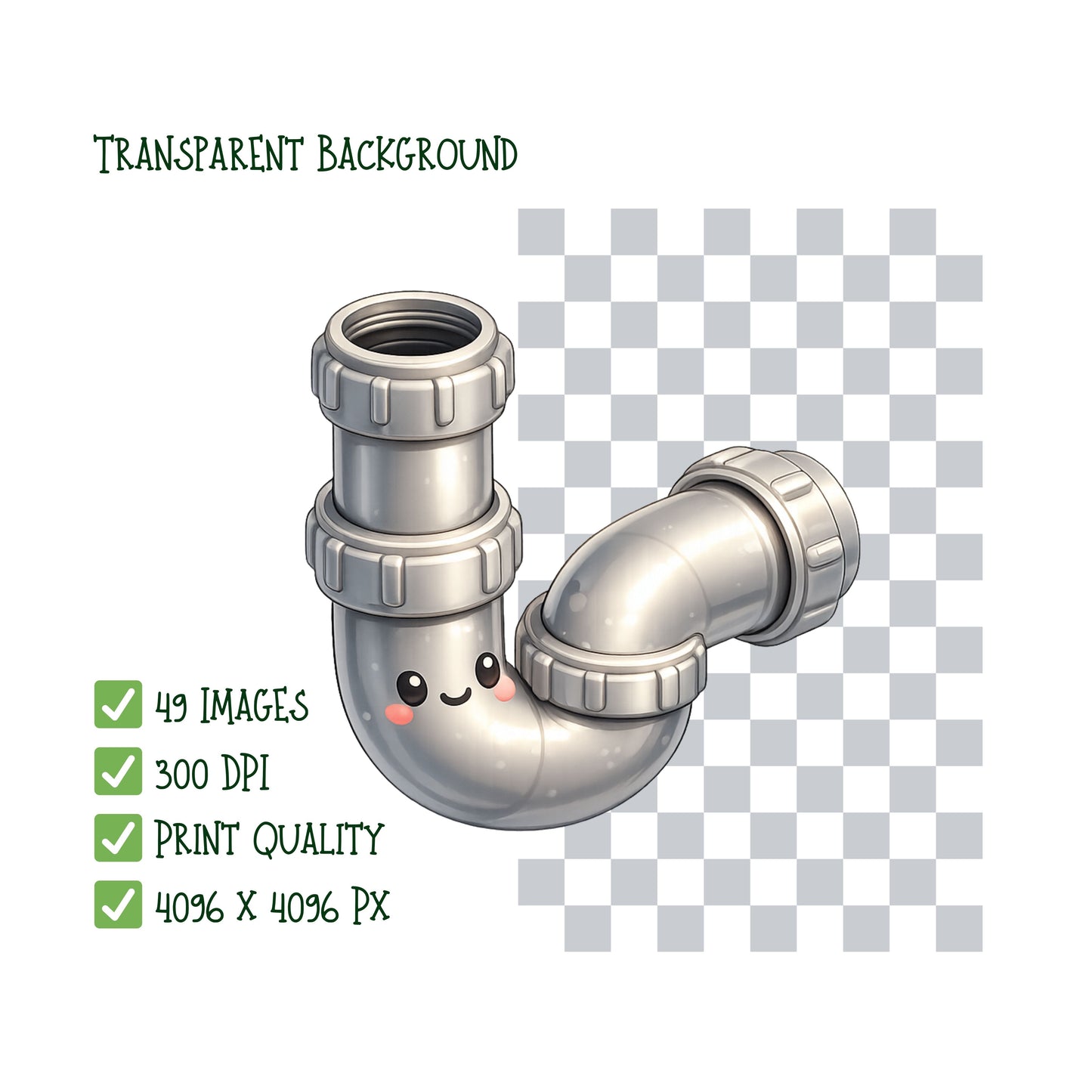 Plumber Clipart Bundle – 3D Isometric Plumbing PNGs (49 Files) – Repair Tools, Pipes & Contractor Graphics