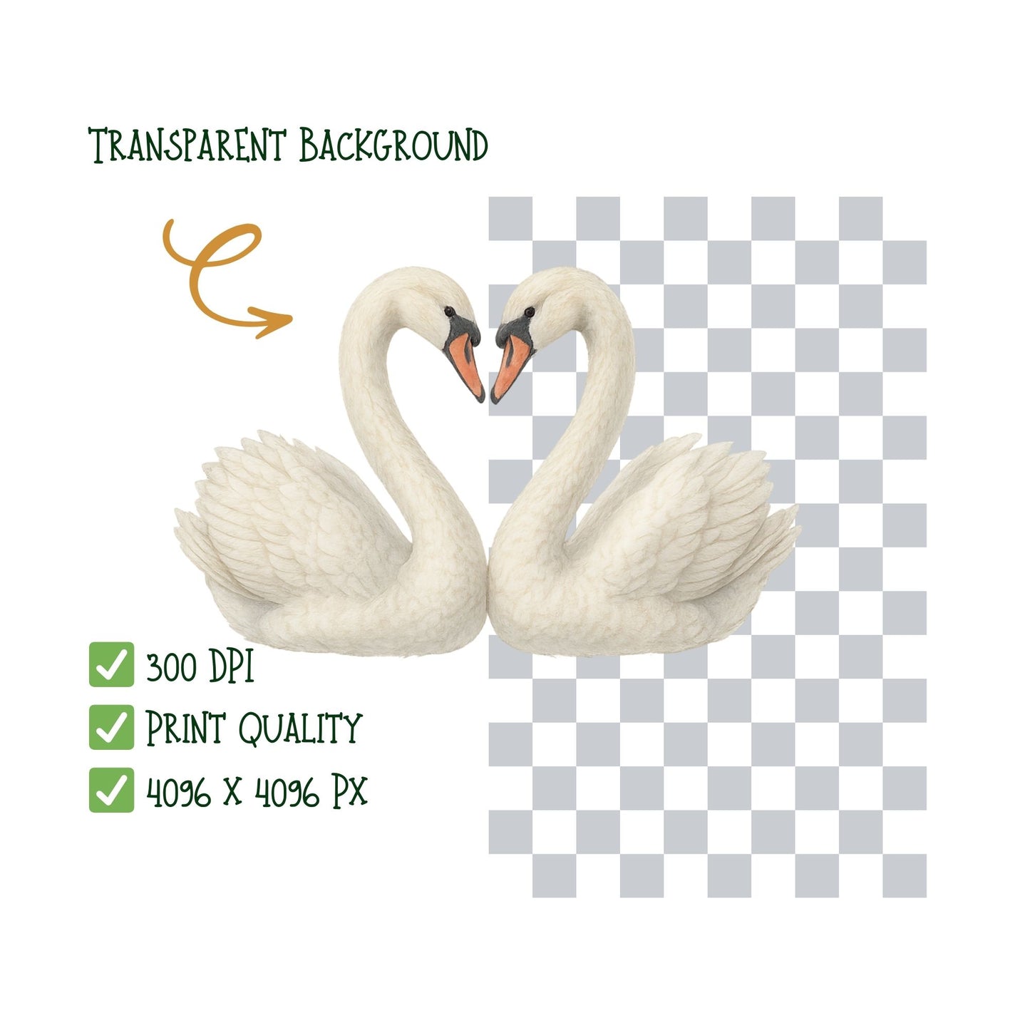 Swan Lake Watercolor Clipart Bundle – Elegant Pond Animals PNG, Swans & Nature Art, Wedding & Nursery Graphics, 50 PNG