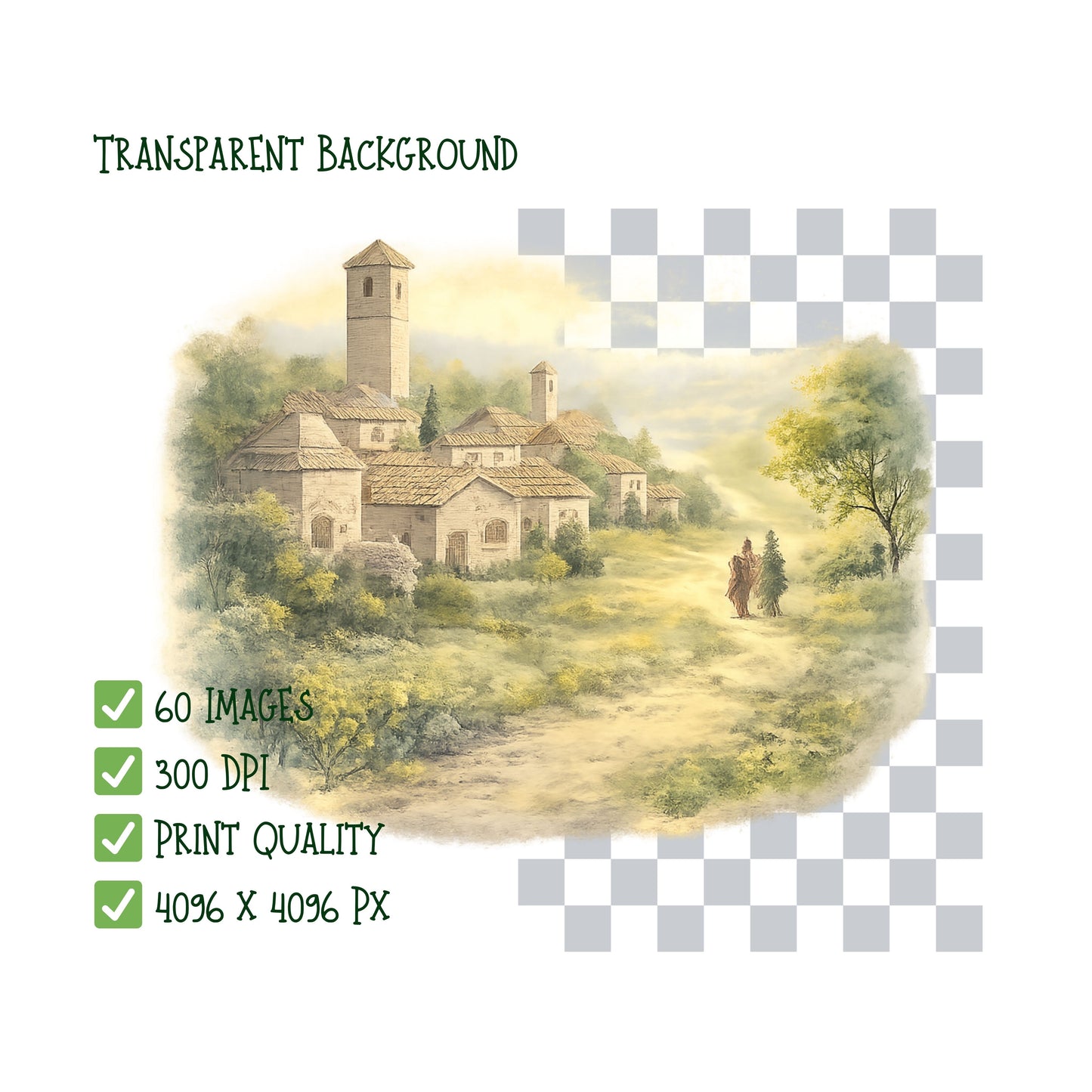 Resurrection Appearances Watercolor Clipart Bundle
