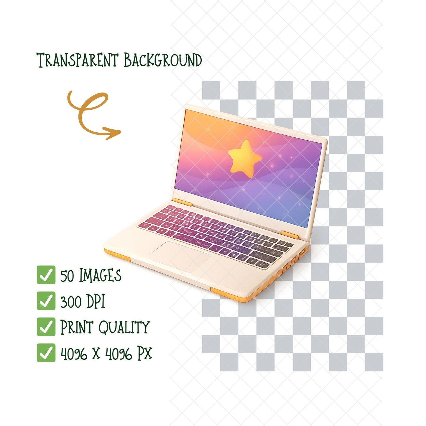 Modern Tech Gadget 3D Clipart PNG Bundle – 50 Digital Devices for Blogs, Planners & Branding