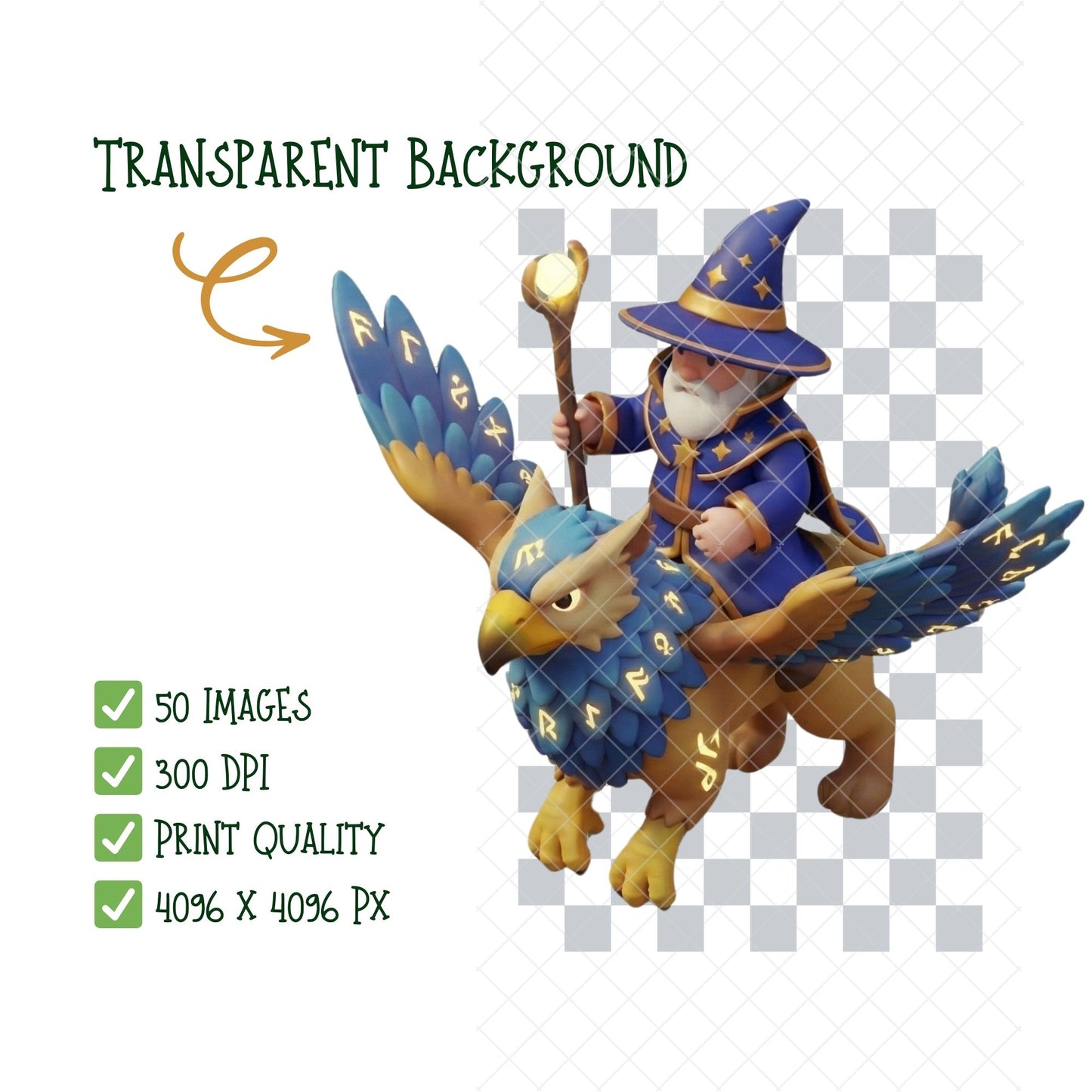 Cartoon Fantasy Characters 3D Clipart PNG Bundle – 50 Wizards, Dragons, Knights & Kids for Storytelling