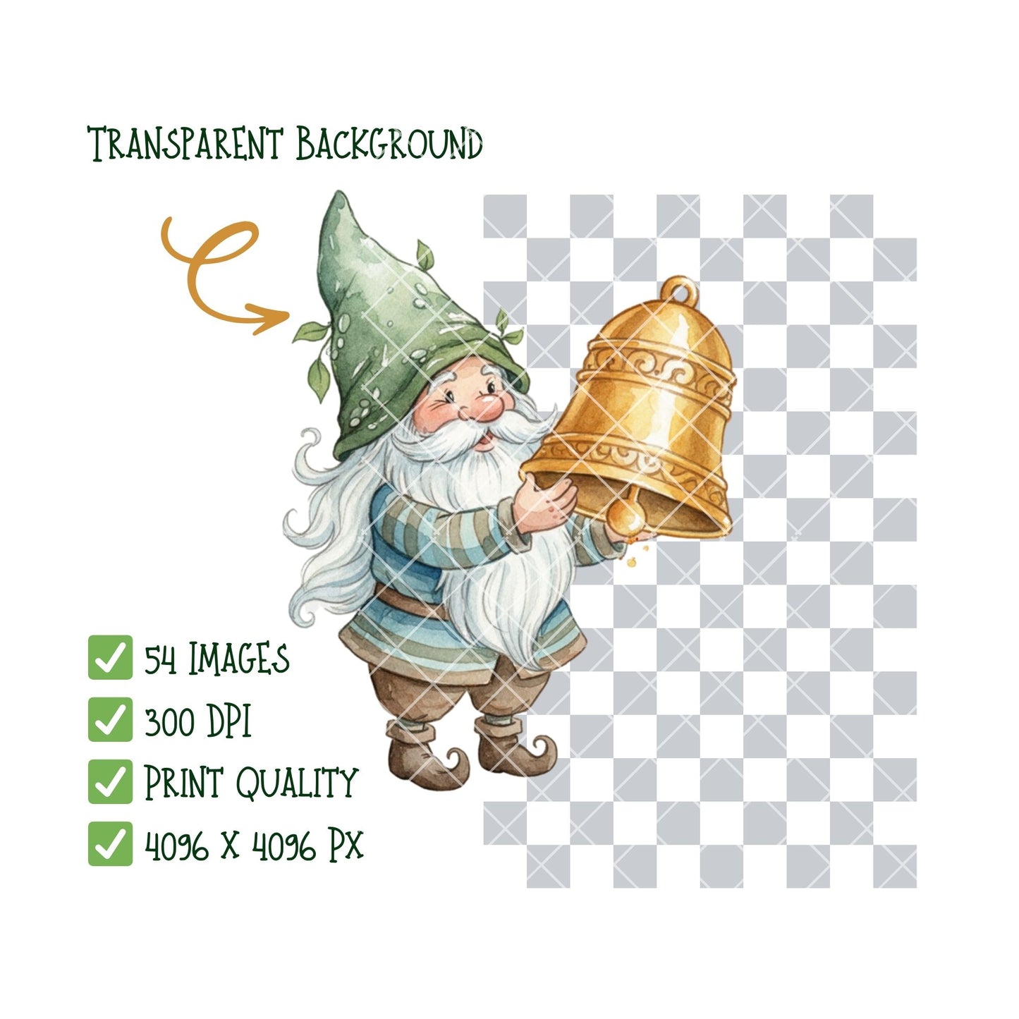 Christmas Gnome Village Watercolor Clipart Bundle – Cozy Winter Holiday PNG, Gnomes, Cabins & Gifts for Cards, Sublimation & Crafts, 54 PNG