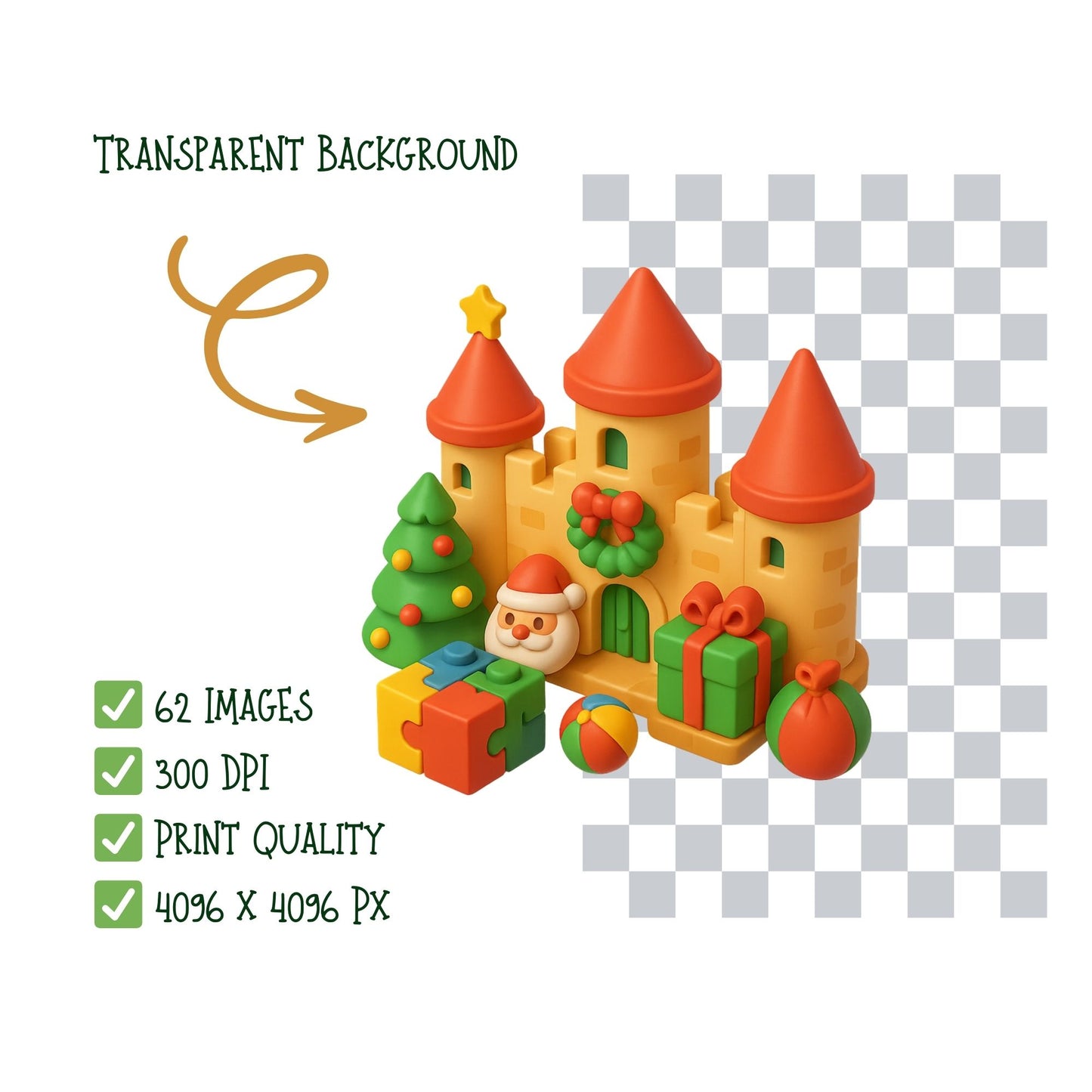 Christmas Toys & Gift Shop 3D Clipart – 62 PNG Santa, Elves, Toys & Holiday Gifts