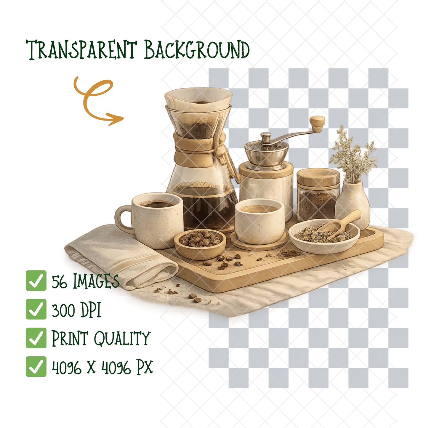 Japandi Kitchen Clipart Bundle | Minimalist Kitchen PNG | 3D Cooking Decor Graphics | Neutral Aesthetic Utensils, Tea Set, Pantry Clipart