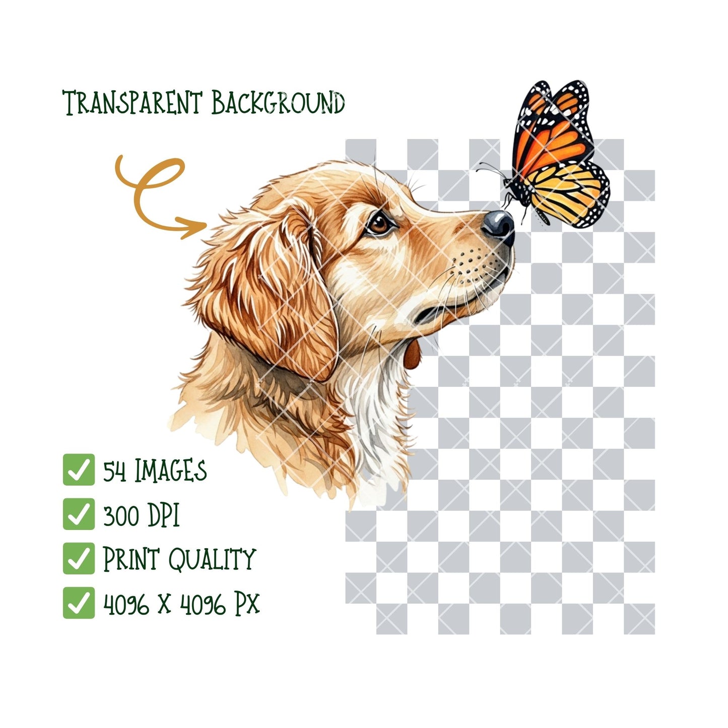 Dog Breeds Watercolor Clipart Bundle – Realistic Puppy PNG, Pet Dog Illustrations for Sublimation, Scrapbooking & Crafts, 54 PNG