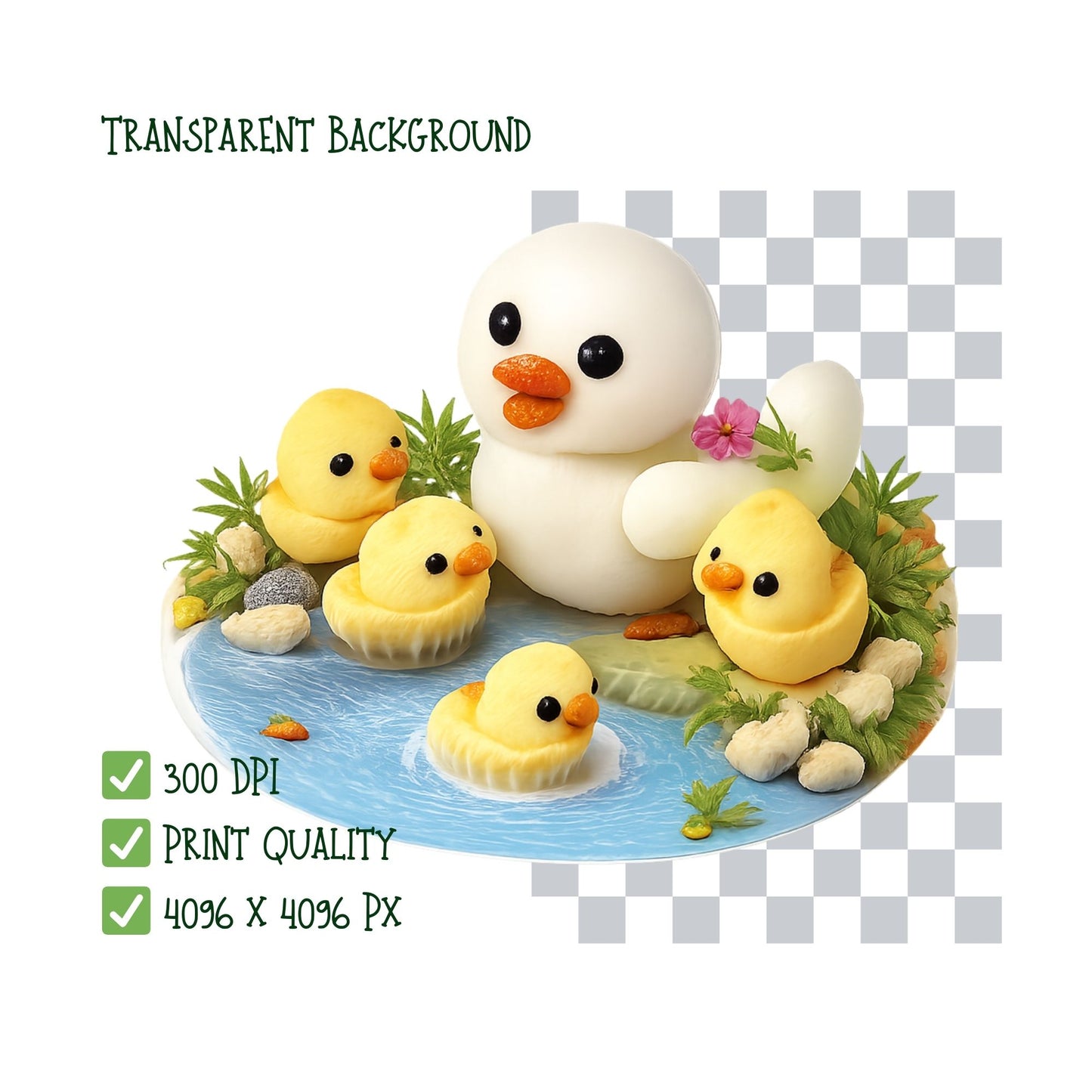 Duck Clipart Bundle – 3D Isometric PNGs (40 Files) – Cute Yellow Ducks, Nursery Art, Baby Shower & Sublimation Design