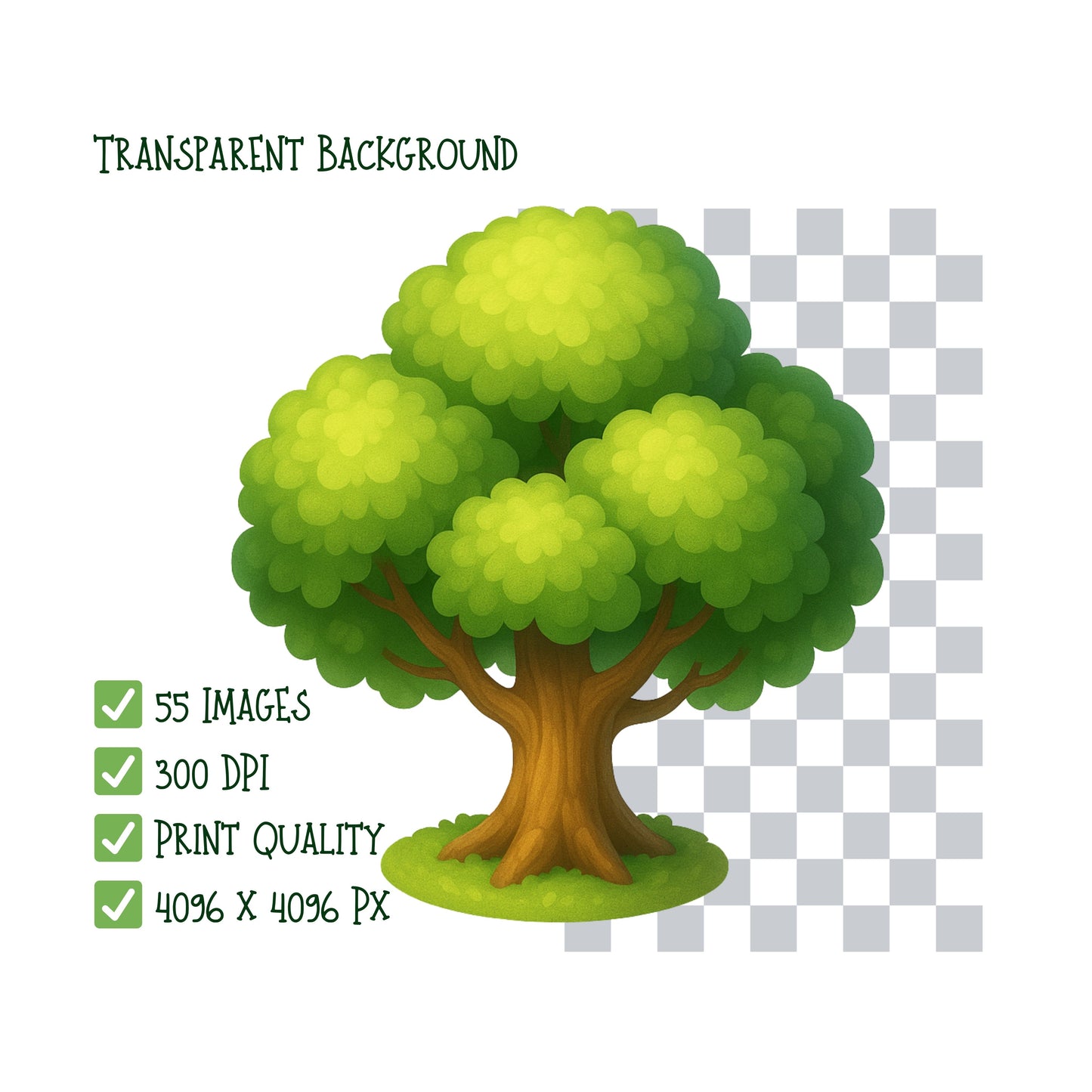 3D Isometric Nature Clipart PNG Bundle – 55 Game Environment Elements for Maps & Digital Design