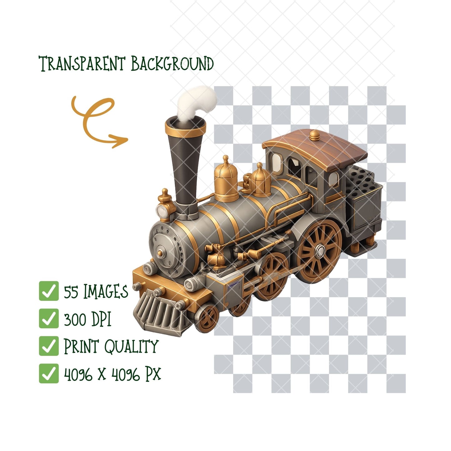 Industrial Revolution Clipart – 55 3D PNG Files – Steam Engine, Vintage Machinery & History Classroom Graphics