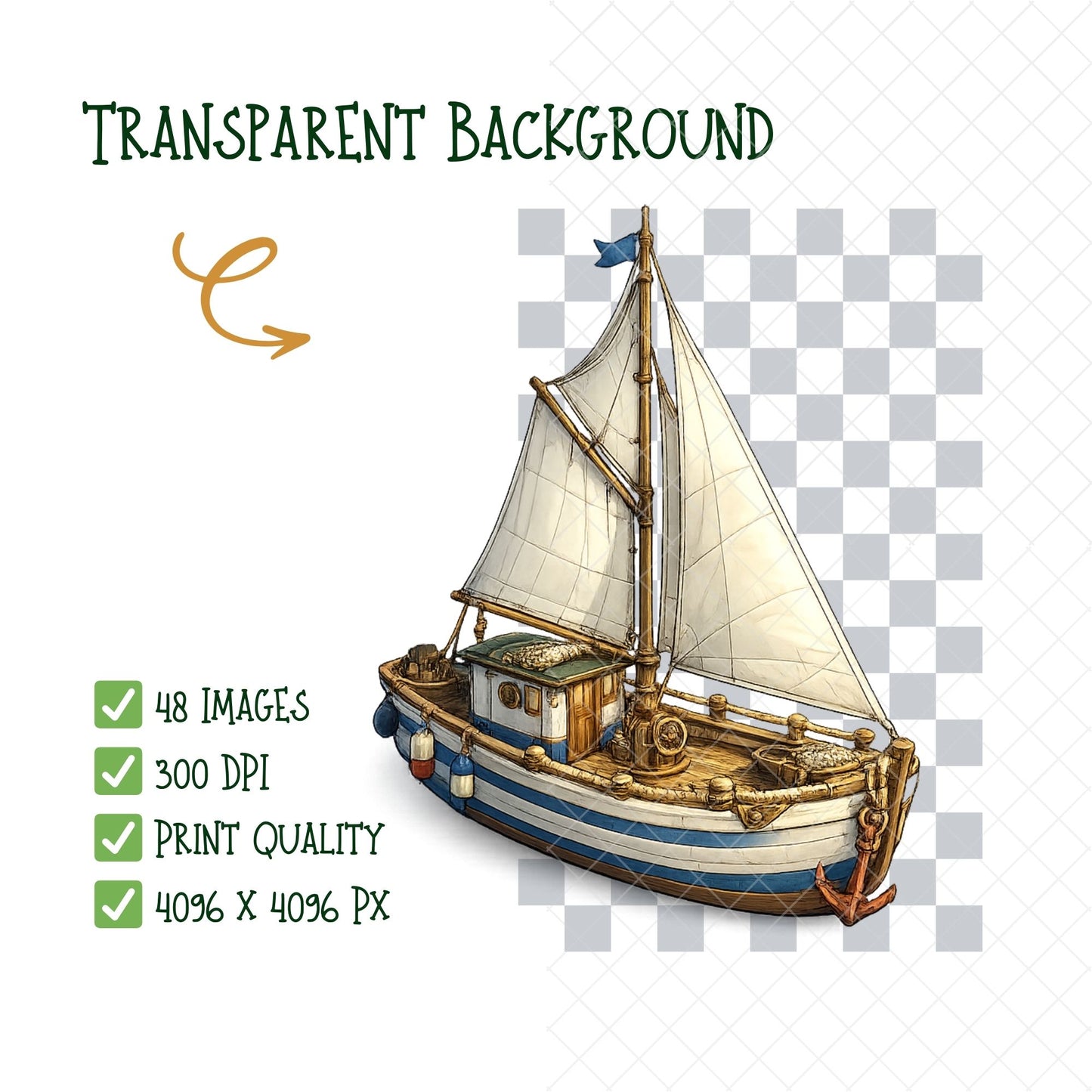 Sailor 3D Clipart PNG Bundle – 48 Nautical Marine Graphics for Kids Crafts & Party Decor
