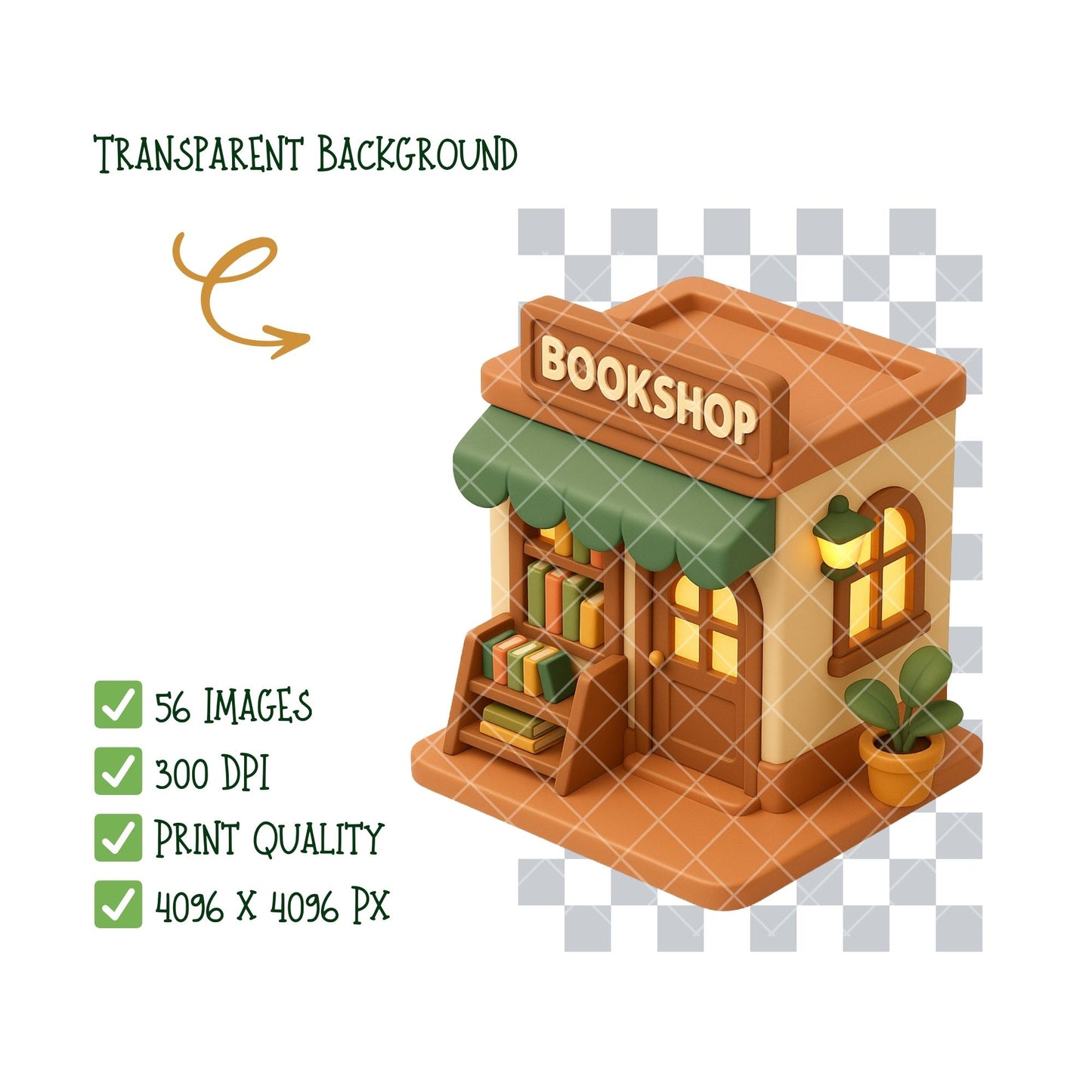 Book Lover Clipart Bundle, Cozy Reading PNG, Bookish 3D Cartoon Clipart, Reading Nook, Journaling & Planner Graphics