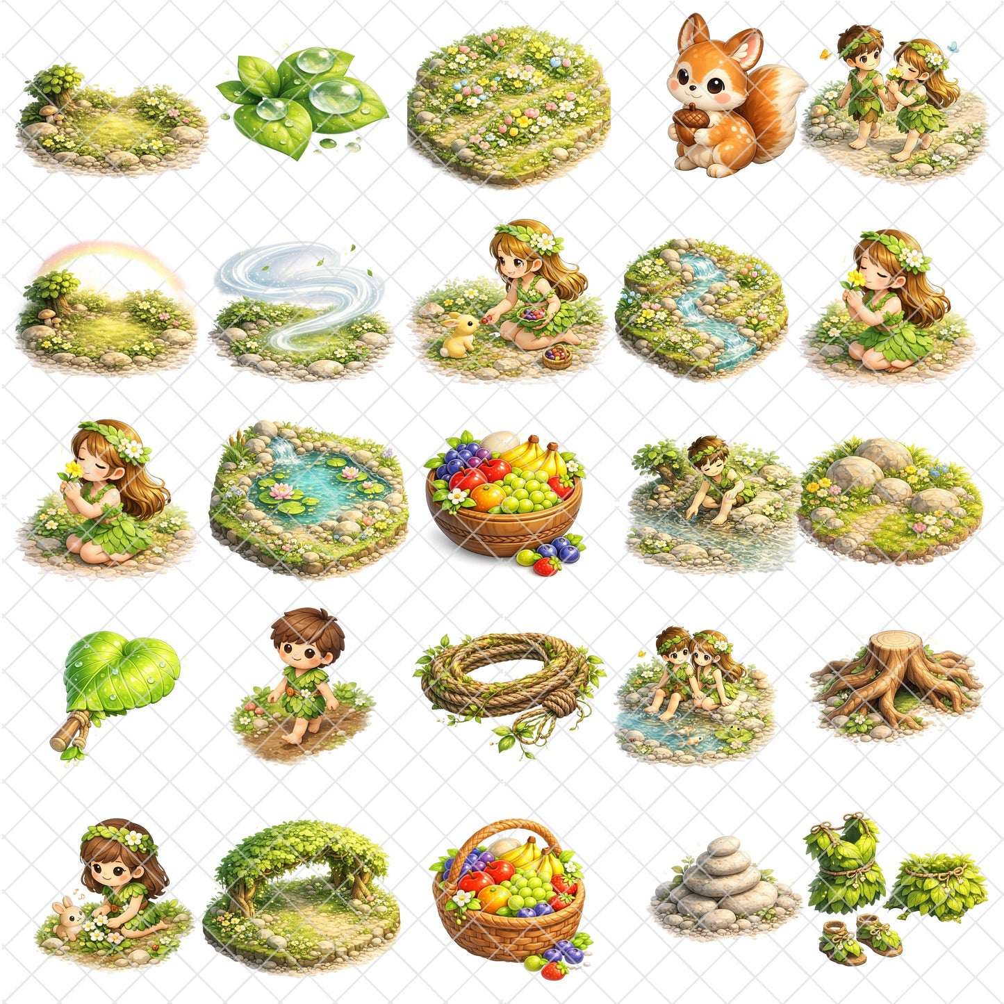 Adam and Eve 3D Clipart PNG Bundle – 60 Creation Story Graphics for Sunday School & Bible Crafts